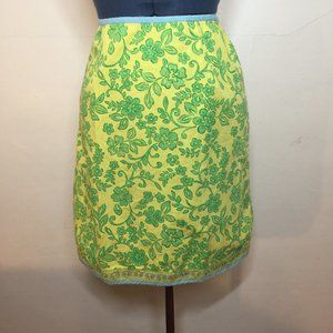 Roxy Quiksilver Yellow and Green Floral Cotton Skirt Size 7